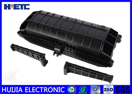 Black Horizontal Fiber Optic Splice Closure , Outdoor Fiber Splice Enclosure