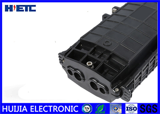 Black Horizontal Fiber Optic Splice Closure , Outdoor Fiber Splice Enclosure